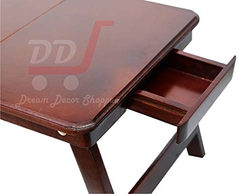 DDS Dream Decor Shoppee Wood Portable Laptop Table Adjustable Height With 1 Drawer (Brown) - Image 5