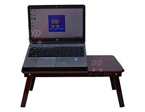DDS Dream Decor Shoppee Wood Portable Laptop Table Adjustable Height With 1 Drawer (Brown) - Image 3