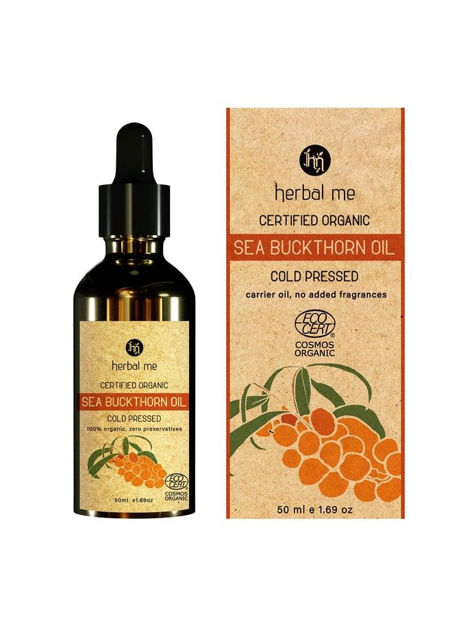 HM HERBAL ME زيت نبق البحر العضوي المعتمد 100% طبيعي بدرجة علاجية معصور على البارد للبشرة والشعر 50 مل - Image 1