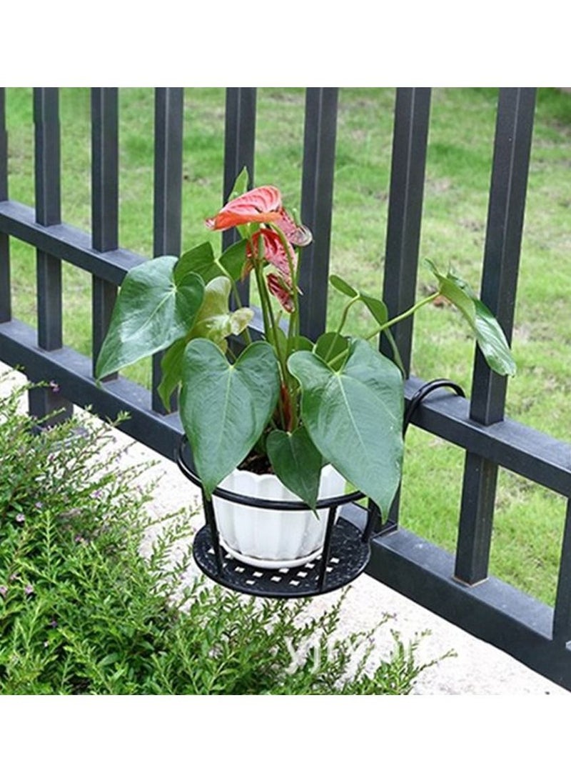 Generic - Over The Rail Flower Pot Holder for Railings Planter Iron Fence Planters Hanging Planter Pot Container - Image 1
