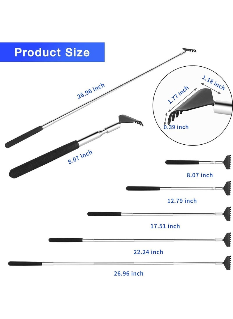 Generic 2pcs Back Scratcher, Black Portable Extendable Back for Men Women Itch Relief (7.87 to 26.77 Inch)  - Image 2