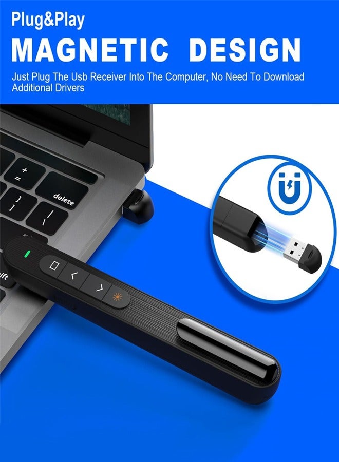 Arabest Wireless Presenter Volume Control PowerPoint Clicker 2.4GHz USB Remote Control Slide Advancer for Mac PC Laptop Keynote. - Image 3