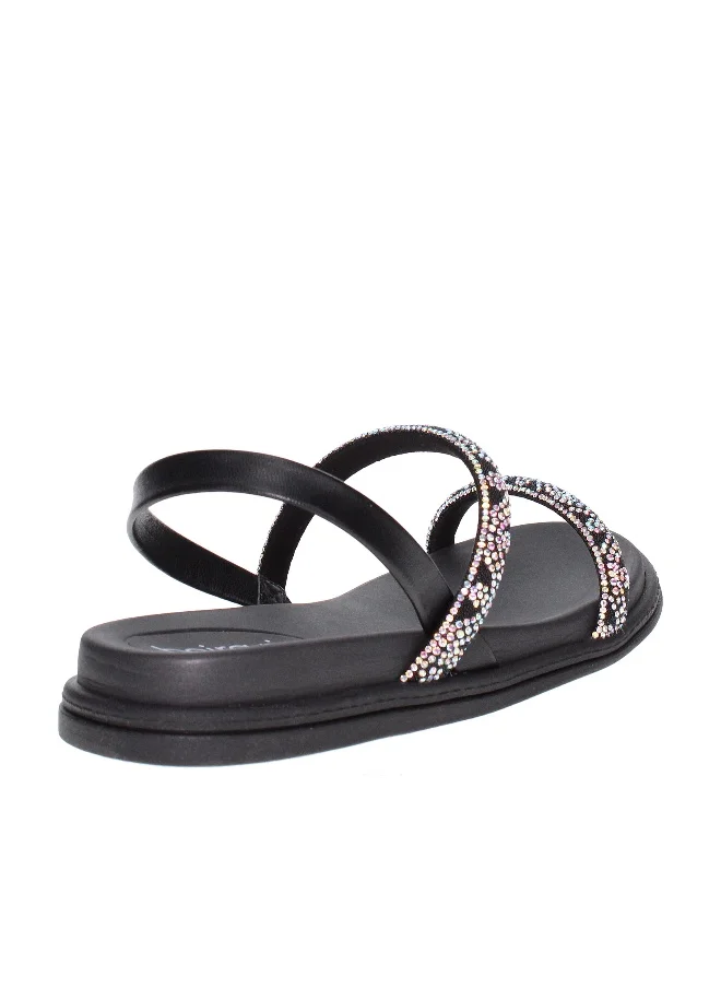 بيرا ريو Beira Rio Ladies Flat Sandals Black | Made In Brazil