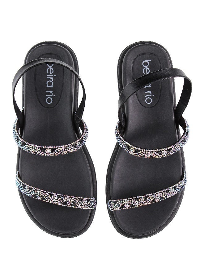 Beira Rio Beira Rio Ladies Flat Sandals Black | Made In Brazil  - Image 5