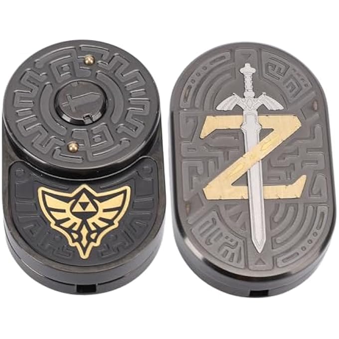 Masyrt Sword and Stainless Steel Push Slider 2pcs,Stainless Steel Brass Fingertip Haptic Sliders Rotation Relaxing Metal Slider Toy for Adult Anxiety Relief Travel and Office Work, #011 - Image 1