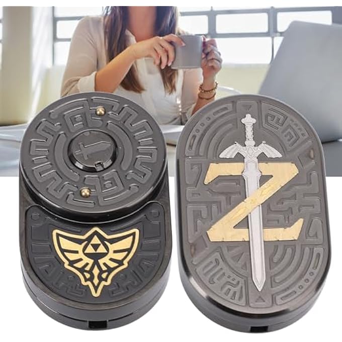 Masyrt Sword and Stainless Steel Push Slider 2pcs,Stainless Steel Brass Fingertip Haptic Sliders Rotation Relaxing Metal Slider Toy for Adult Anxiety Relief Travel and Office Work, #011 - Image 5