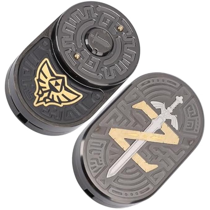 Masyrt Sword and Stainless Steel Push Slider 2pcs,Stainless Steel Brass Fingertip Haptic Sliders Rotation Relaxing Metal Slider Toy for Adult Anxiety Relief Travel and Office Work, #011 - Image 3
