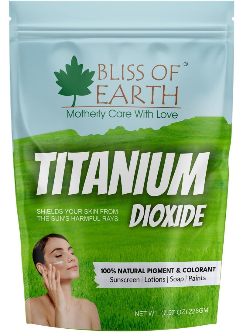 BLISS OF EARTH Titanium Dioxide For Soap Shampoo & Cosmetics Making, Natural Occurring Mineral For Making Sunscreen & Lotion, 226gm - Image 1