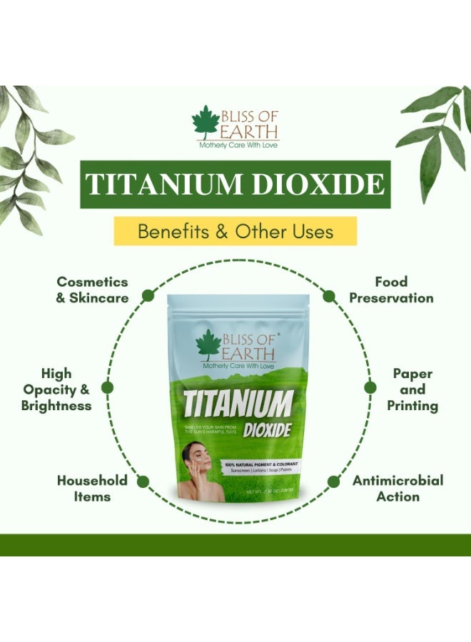 BLISS OF EARTH Titanium Dioxide For Soap Shampoo & Cosmetics Making, Natural Occurring Mineral For Making Sunscreen & Lotion, 226gm - Image 5