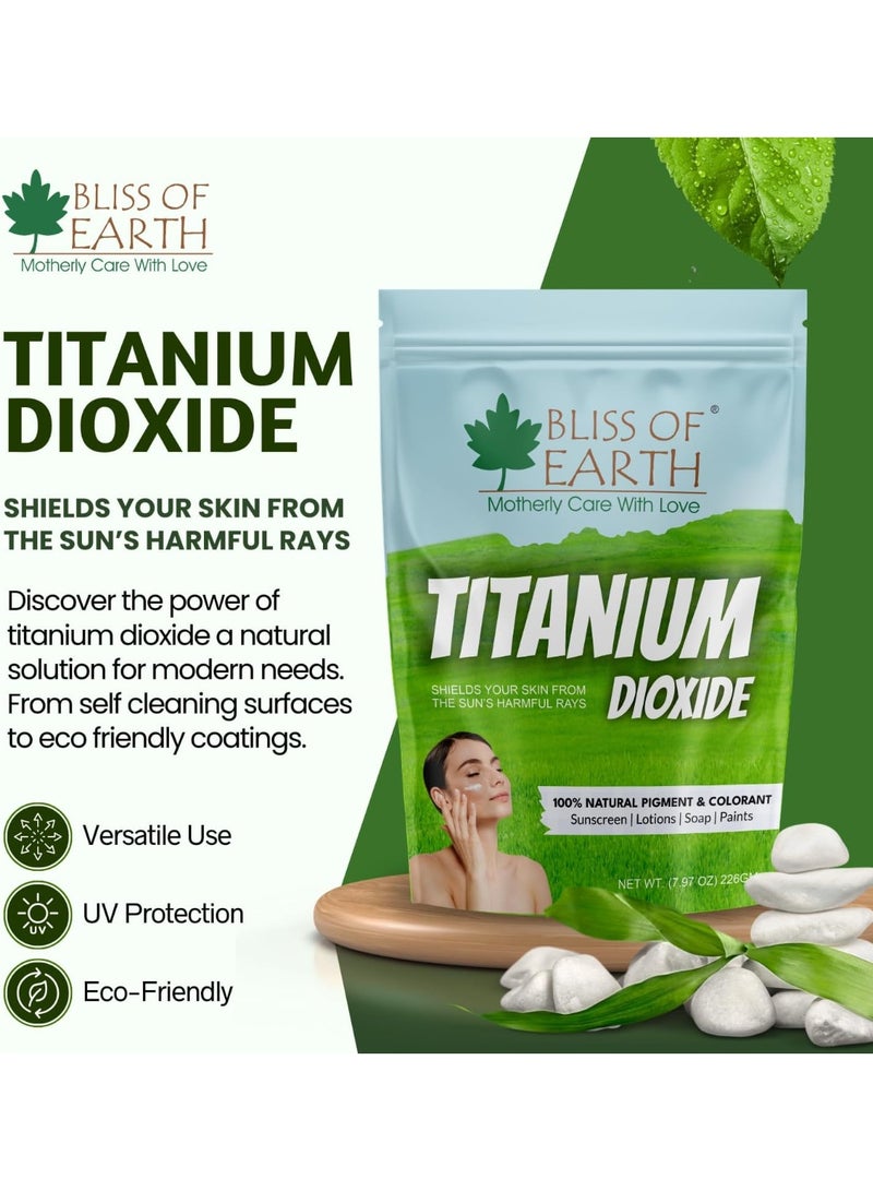 BLISS OF EARTH Titanium Dioxide For Soap Shampoo & Cosmetics Making, Natural Occurring Mineral For Making Sunscreen & Lotion, 226gm - Image 2