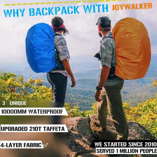 Joy Walker Backpack Rain Cover Waterproof Breathable Suitable for (15-30L, 30-40L, 40-50L, 50-70L, 70-90L) Backpack Hiking/Camping/Traveling (black, XL (for 50-70L backpack)) - Image 2