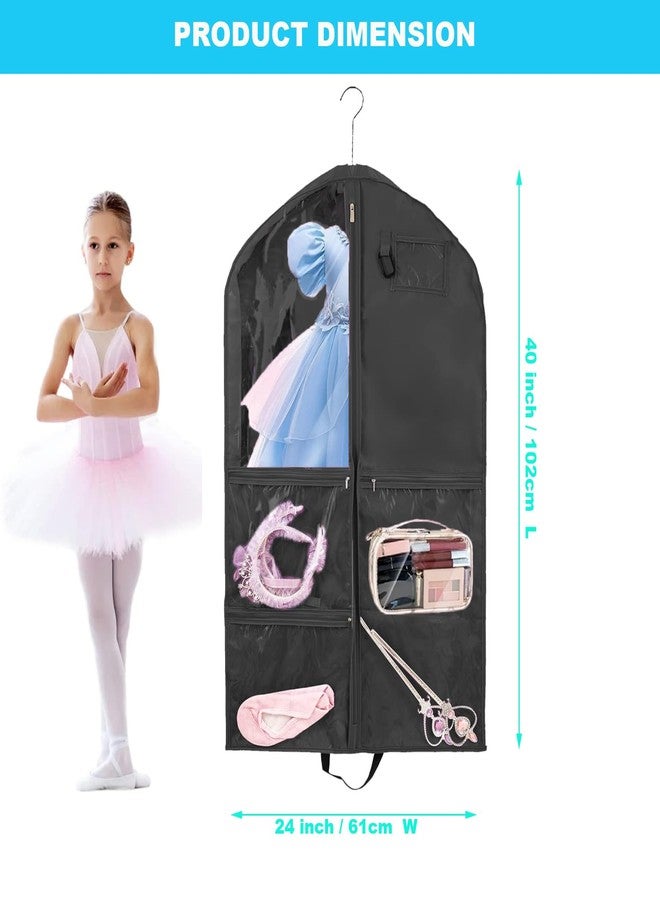 SEHXIM 40Inch Travel Storage Hanger for Dance Competitions - Waterproof Kids Garment Bags (Purple, 2 Pack) - Image 2