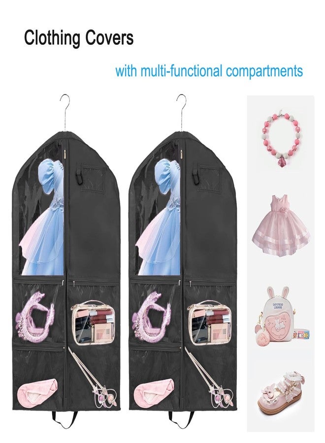 SEHXIM 40Inch Travel Storage Hanger for Dance Competitions - Waterproof Kids Garment Bags (Purple, 2 Pack) - Image 3