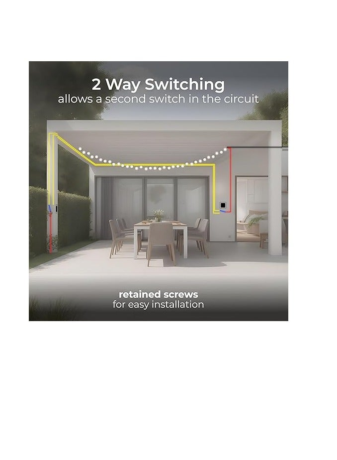 BG Masterplug BG Electrical WP42-01 Single 2-Way, 2-Switch Outdoor Weatherproof Switch, IP66 Rated, 20 Amp, Grey - Image 3