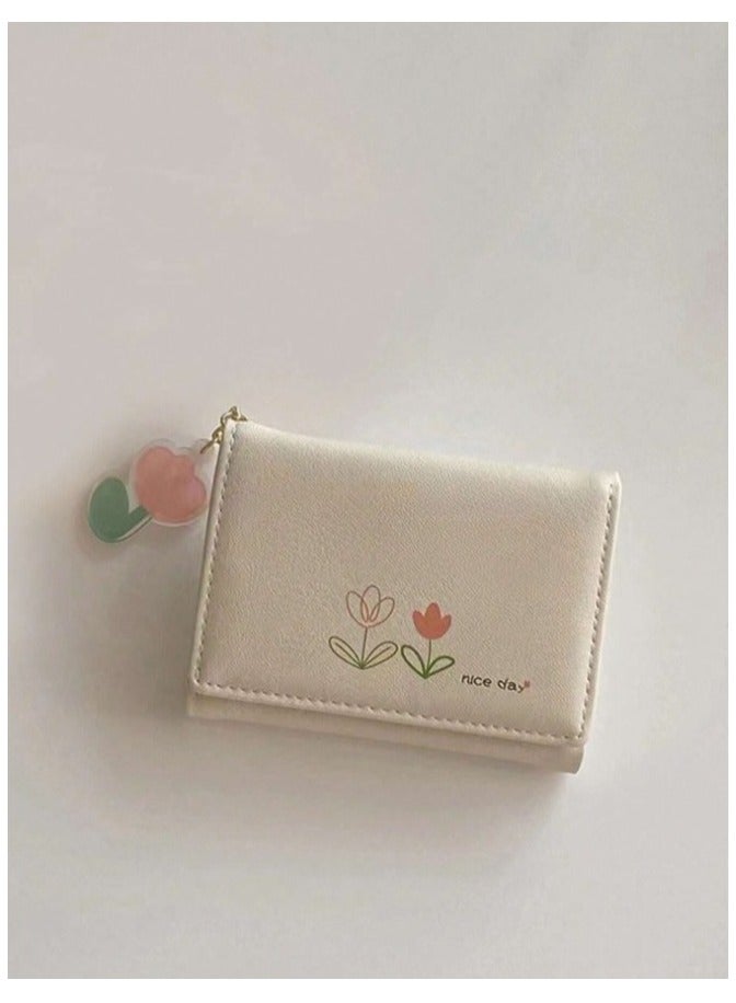 لاينس محفظة نقود وكروت صراف نسائية,9 جيوب داخلية , بدلاية قلوب وعبارة يوم جميل 10.5 * 8 سم - Image 3
