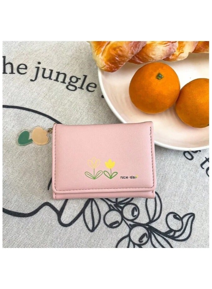 لاينس محفظة نقود وكروت صراف نسائية,9 جيوب داخلية , بدلاية قلوب وعبارة يوم جميل 10.5 * 8 سم - Image 2