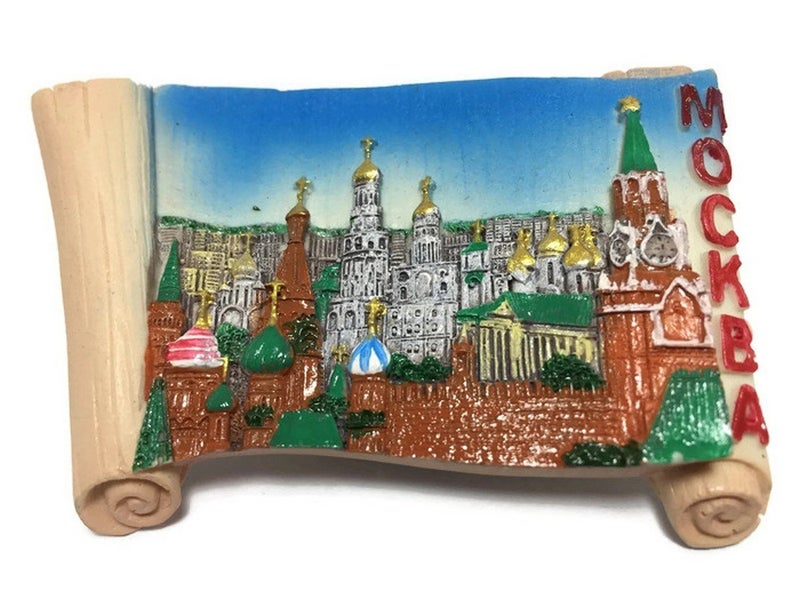 WitnyStore Tiny 3 Blue The Kremlin Moscow Russia Miniature Hand Made Resin 3D Europe Landmark Tourist Attractions Decorative Refrigerator Fridge Magnets Dcor Collectible Traveler Souvenirs Gifts