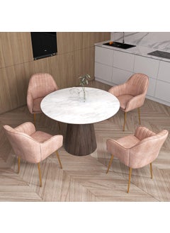 Bharat Bhavishya Bharat Bhavishya Craft Mid Century Modern Lounge Chair Arm Chair Cushioned Lounge Chair Single Seater Chairs Armchair Luxury Rest Chair Pink 2 Pcs  - Image 2