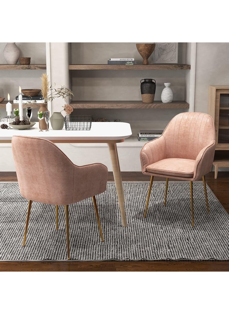 Bharat Bhavishya Craft Mid Century Modern Lounge Chair Arm Chair Cushioned Lounge Chair Single Seater Chairs Armchair Luxury Rest Chair Pink 2 Pcs