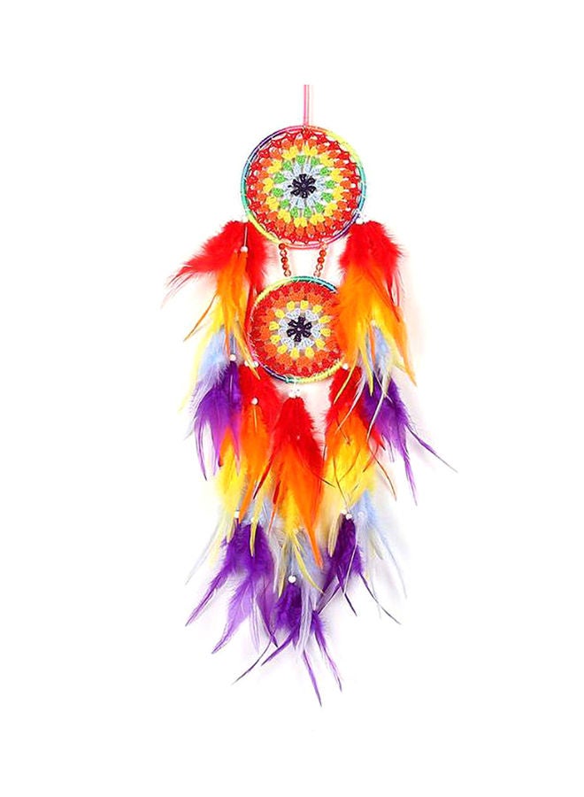 NIBEMINENT Indian Feather Dream Catcher Pendant With Led Light Multicolour 75cm - Image 1