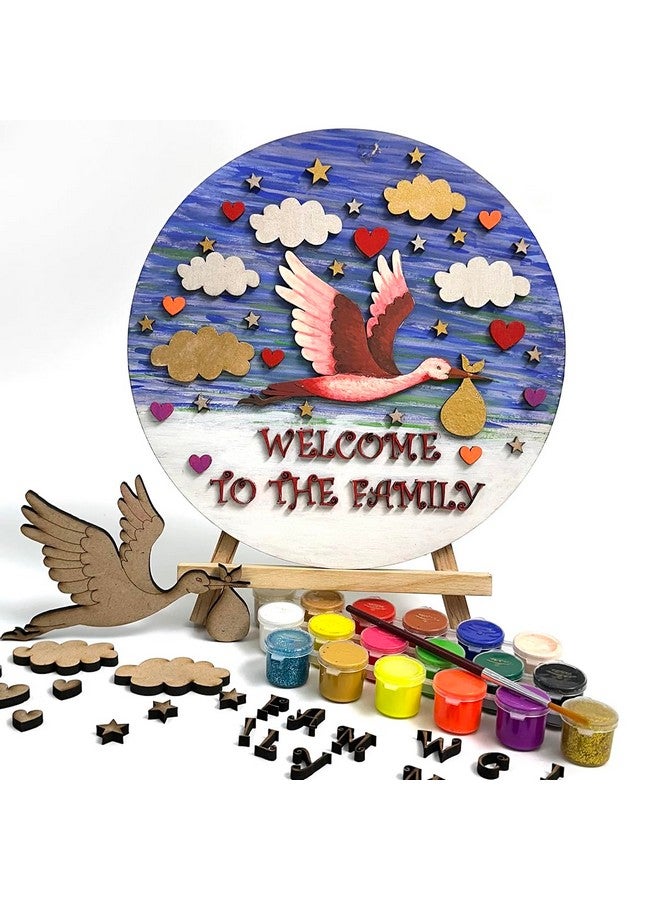 Embroiderymaterial Painting Kit for Kids, Art & Craft Kit, Tool Kit for Kids, Craft Kit, Kids Craft Activity Kit, Wooden Tool Kit for Kids, Craft for Kids, DIY Home Decor (All Material Included) - Image 1