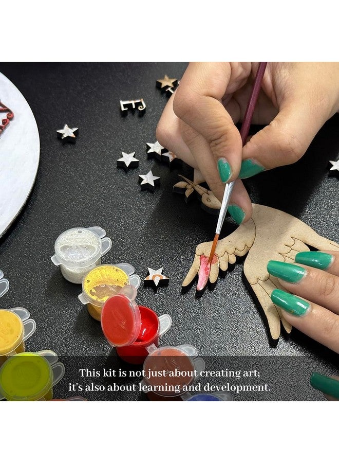Embroiderymaterial Painting Kit for Kids, Art & Craft Kit, Tool Kit for Kids, Craft Kit, Kids Craft Activity Kit, Wooden Tool Kit for Kids, Craft for Kids, DIY Home Decor (All Material Included) - Image 4
