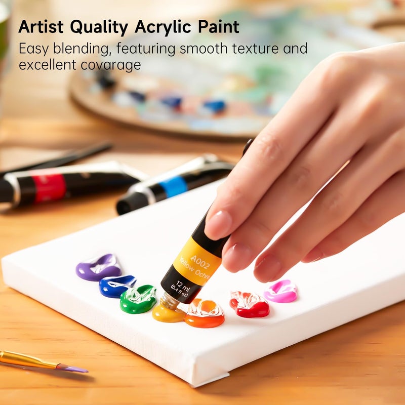 Shuttle Art Acrylic Paint Set, 16 x12ml Tubes Artist Quality Non Toxic Rich Pigments Colors Great for Kids Adults Professional Painting on Canvas Wood Clay Fabric Ceramic Crafts - Image 4