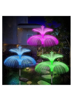 Y&D Solar Jellyfish Light, 7 Color Changing Double and Star Flower Lights, Garden Waterproof Outdoor for Yard Patio Pathway, Garden, Decor, 2 PCS  - Image 2