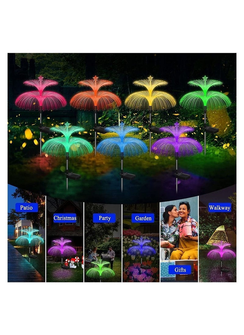 Y&D Solar Jellyfish Light, 7 Color Changing Double and Star Flower Lights, Garden Waterproof Outdoor for Yard Patio Pathway, Garden, Decor, 2 PCS  - Image 5