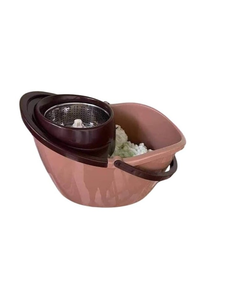 Generic - OM Mop Bucket with 360 Degree Head Rotation - Easy to Use and Effective (Beige) - Image 1