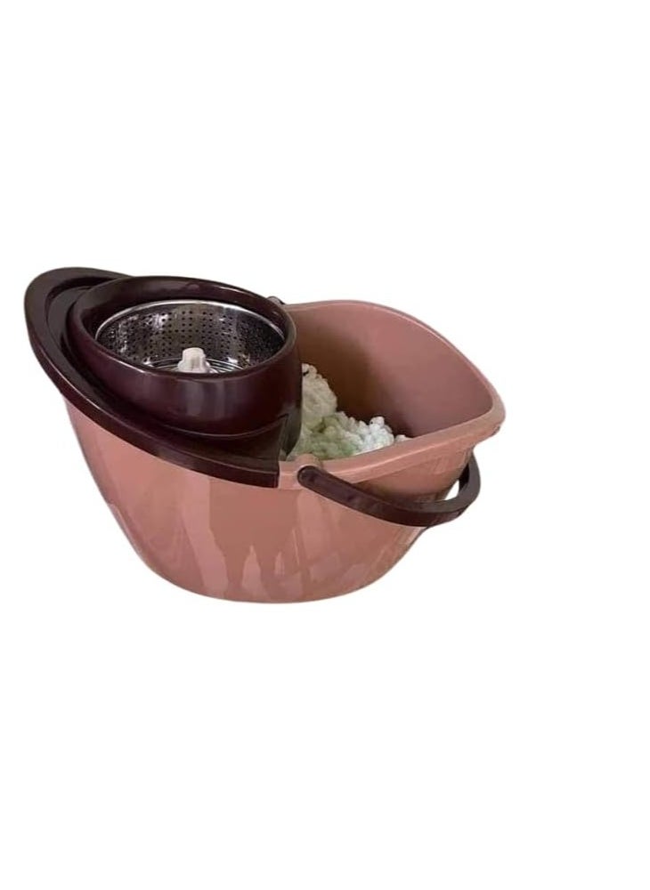 Generic - OM Mop Bucket with 360 Degree Head Rotation - Easy to Use and Effective (Beige) - Image 1