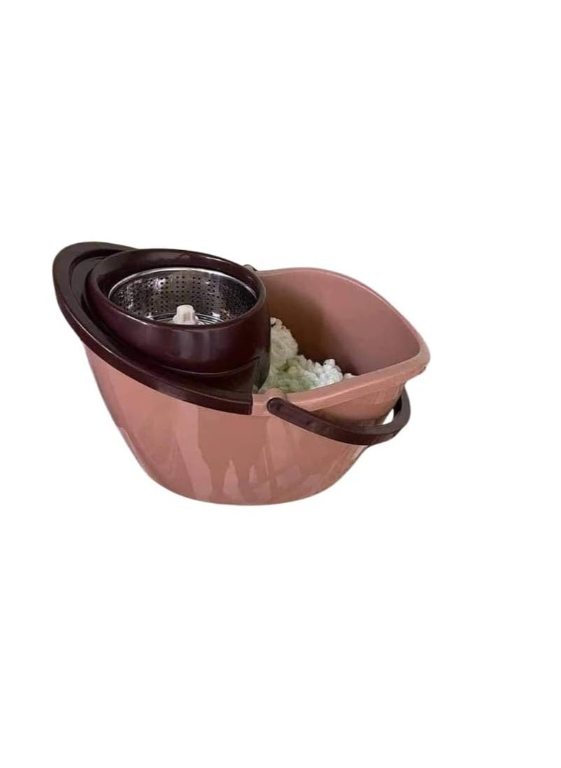 Generic - OM Mop Bucket with 360 Degree Head Rotation - Easy to Use and Effective (Beige) - Image 1