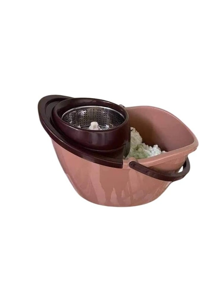 Generic - OM Mop Bucket with 360 Degree Head Rotation - Easy to Use and Effective (Beige) - Image 1