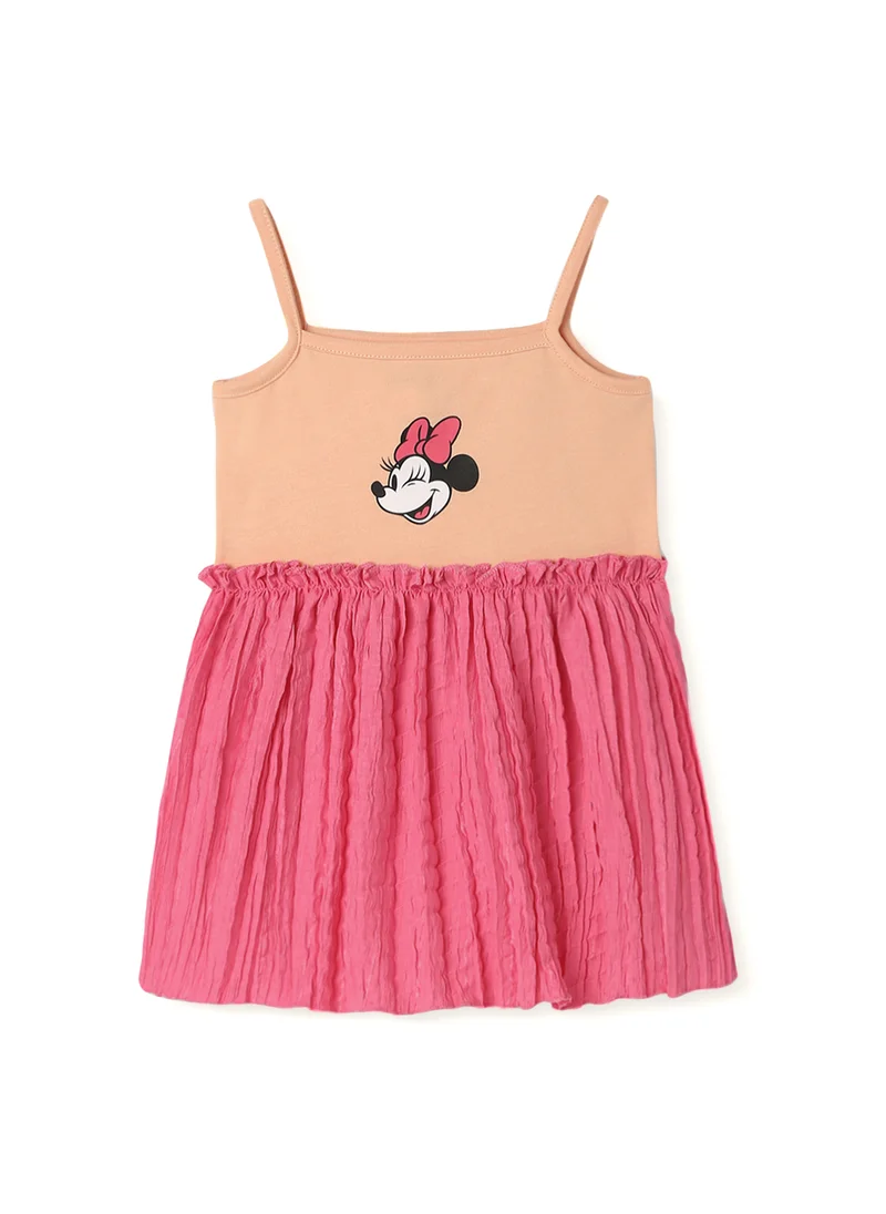 Nautinati Nautinati Girls' Knit and Woven Digital Print Gathered Sleeve Dress