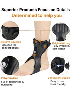 Y&D Drop Foot Brace Orthosis AFO, 2023 Upgraded Medical Up Ankle Support with Inflatable Airbag for Hemiplegia SStroke, Multiple Sclerosis Stabilizer Left Foot, L Size  - Image 2