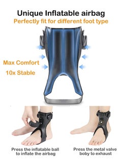 Y&D Drop Foot Brace Orthosis AFO, 2023 Upgraded Medical Up Ankle Support with Inflatable Airbag for Hemiplegia SStroke, Multiple Sclerosis Stabilizer Left Foot, L Size  - Image 3