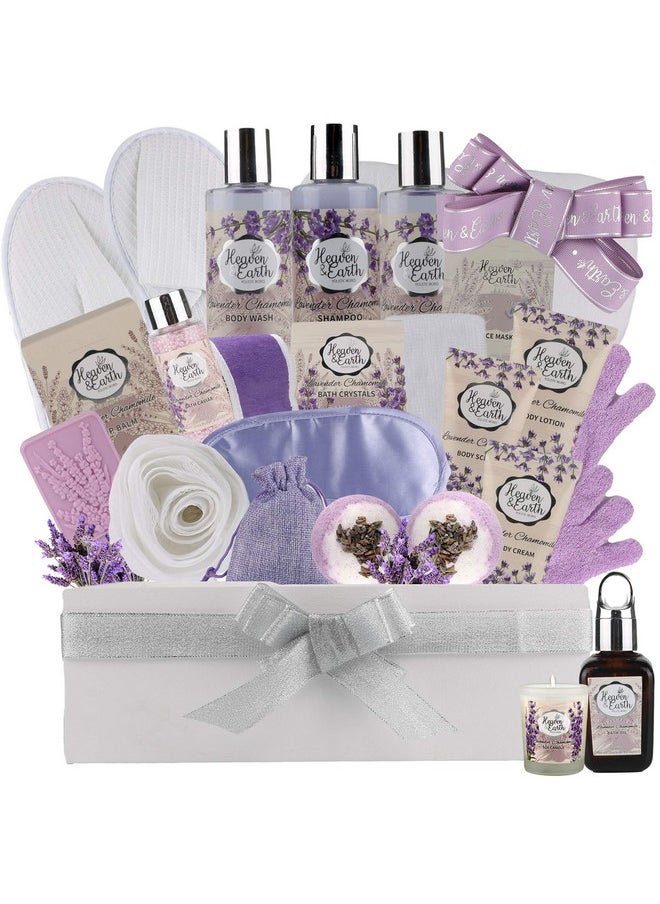 Rachelle Parker Deluxe Xl Spa Gift Basket For Women Natural Lavender Chamomile Spa Bath Set Infused With Essential Oils. Sulfate Free Spa Gift Set To Soothe & Moisturize Your Skin (Lavender Chamomile)  - Image 1