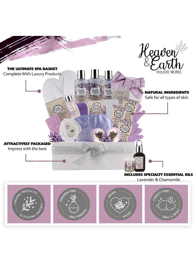 Rachelle Parker Deluxe Xl Spa Gift Basket For Women Natural Lavender Chamomile Spa Bath Set Infused With Essential Oils. Sulfate Free Spa Gift Set To Soothe & Moisturize Your Skin (Lavender Chamomile)  - Image 2