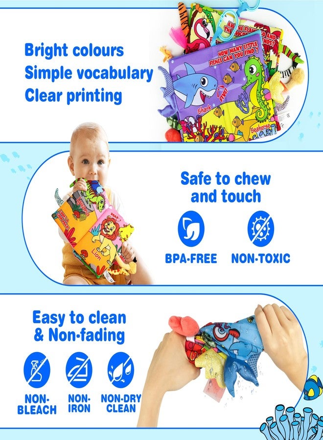 Helsort 2PCS Crinkle Cloth Books - High Contrast Sensory Toys Touch Feel Book for Tummy Time, Infant Travel Essentials Forest Ocean Themes, and Newborn Development Toys 0-18 Months - Image 4