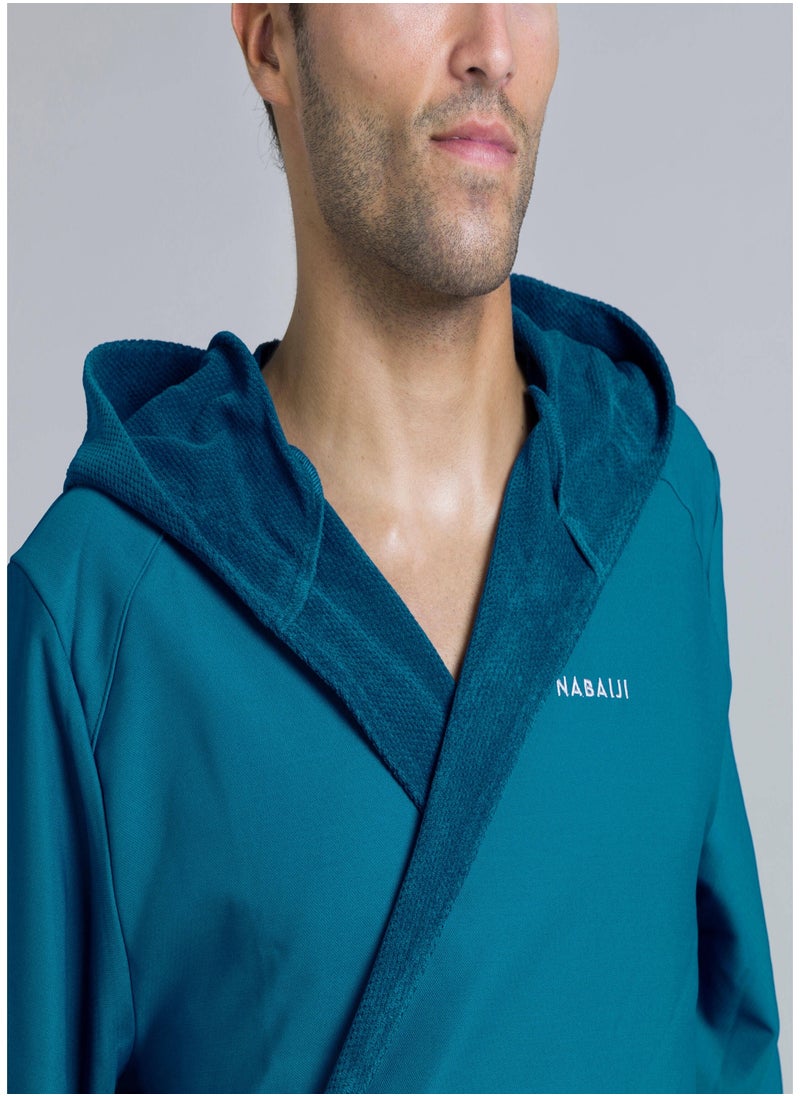 NABAIJI NABAIJI by DECATHLON, Men Bathrobe Soft & Absorbent Indigo Blue  - Image 2