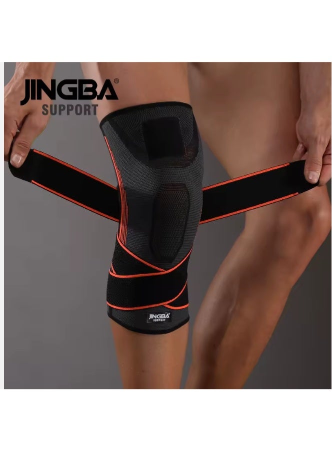 JINGBA SUPPORT Professional sports knee brace with side supports and wrap straps – strong joint support during exercise - Image 1