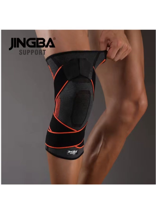 JINGBA SUPPORT Professional sports knee brace with side supports and wrap straps – strong joint support during exercise - Image 2