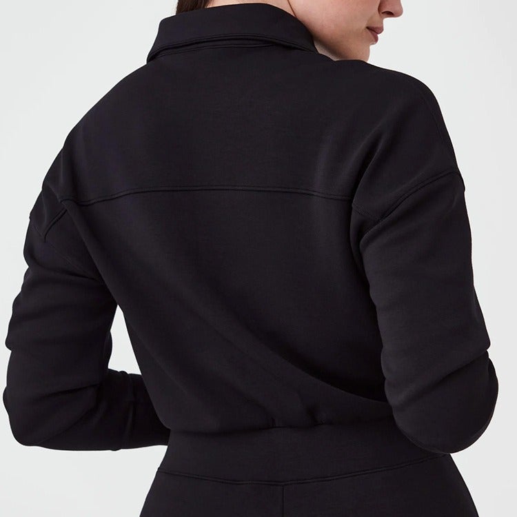2024 Independent Station New Long-Sleeved Wide-Leg Jumpsuit Jumpsuit Zipper Lapel Sweater Suit Women - Image 5