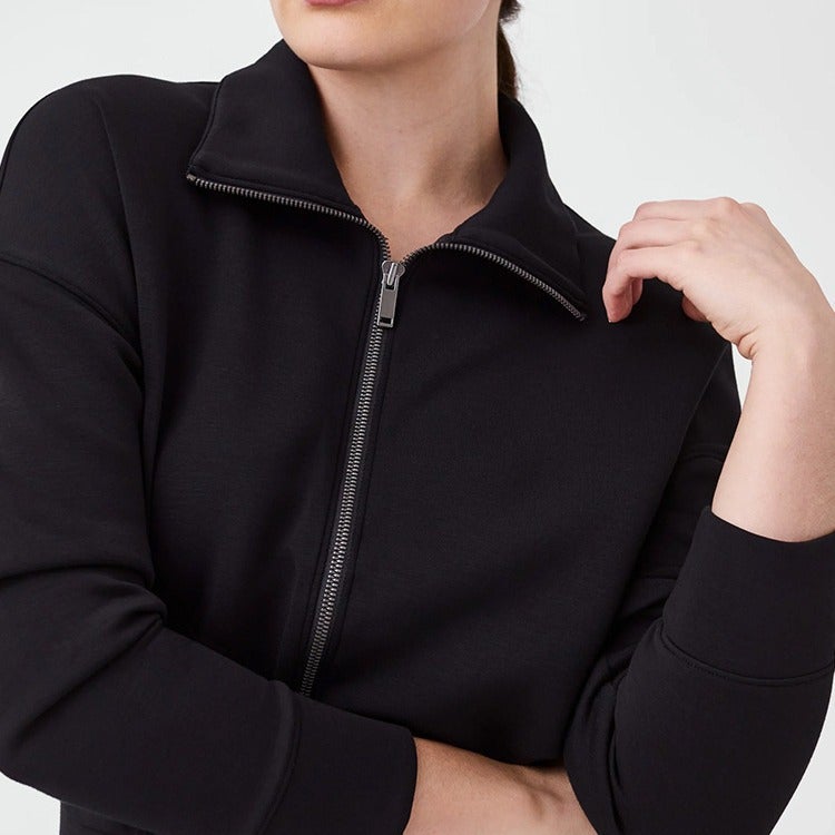 2024 Independent Station New Long-Sleeved Wide-Leg Jumpsuit Jumpsuit Zipper Lapel Sweater Suit Women - Image 4
