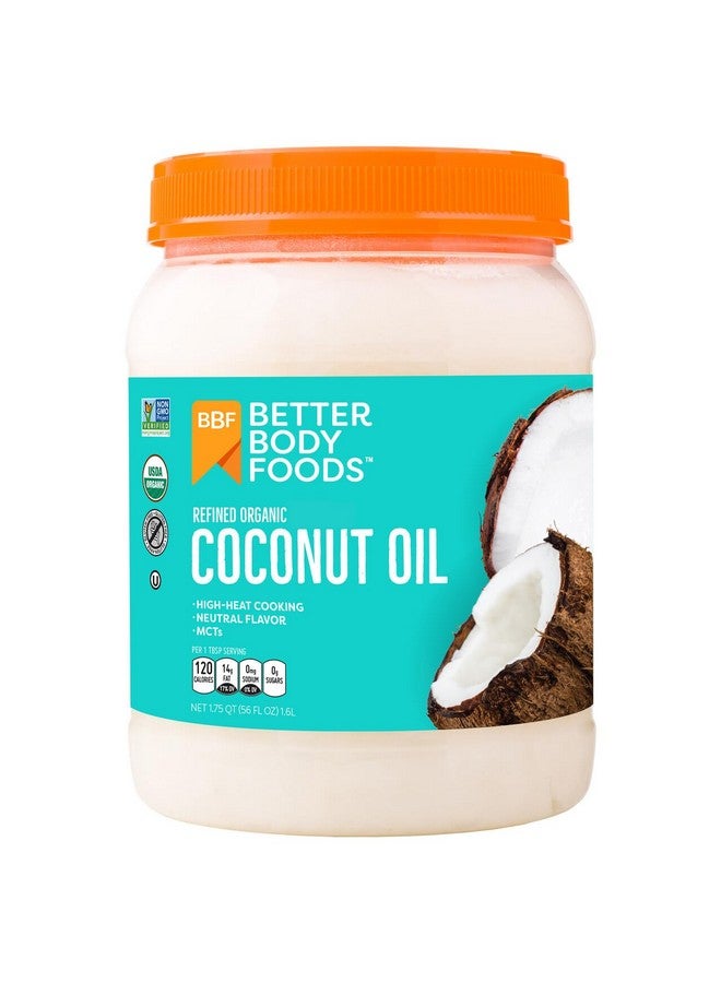 BetterBody Foods Organic Refined Coconut Oil, 56 Fl Oz, All Purpose Oil for Cooking, Baking, Hair and Skin Care - Image 1