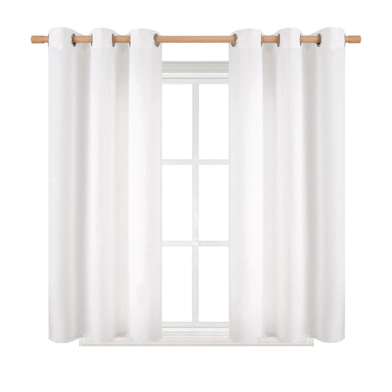 BGment بئسة الستائر البيضاء النقية 54 بوصة الطول 2 لوحات مجموعة من غرفة نوم grommet الكثافة السميكة تبدو الخيش مرشح ضوء الفلتر الستائر نافذة الخصوصية لغرفة المعيشة مزرعة 42 × 54 بوصة - Image 1