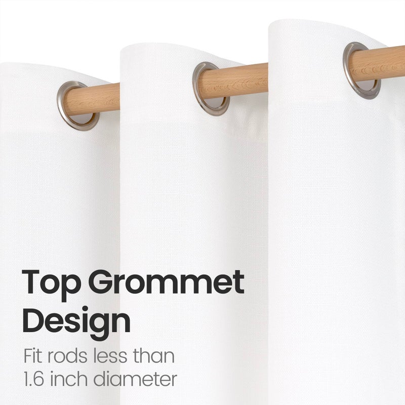 BGment بئسة الستائر البيضاء النقية 54 بوصة الطول 2 لوحات مجموعة من غرفة نوم grommet الكثافة السميكة تبدو الخيش مرشح ضوء الفلتر الستائر نافذة الخصوصية لغرفة المعيشة مزرعة 42 × 54 بوصة - Image 5