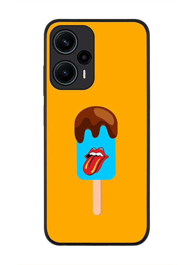Stylizedd Rugged Black edge case for Xiaomi Poco F5 5G / Xiaomi Redmi Note 12 Turbo 5G Slim fit Soft Case Flexible Rubber Edges Anti Drop TPU Gel Thin Cover - Lick Lick - Image 1