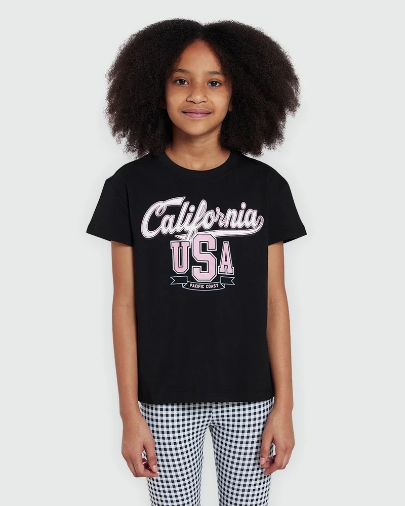 Ovs Black Beauty Tee With Graphic Heart