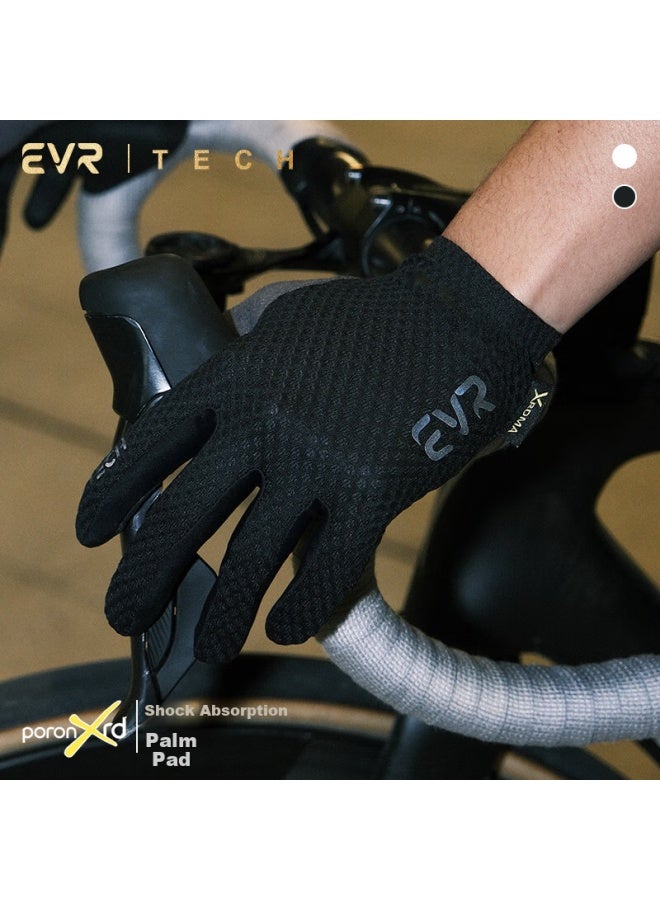 Evr Cycling Gloves For Men And Women, Reflective Logo, Breathable, Shock-absorbing, Non-slip Outdoor Sports Equipment, Black, Size L - Image 1